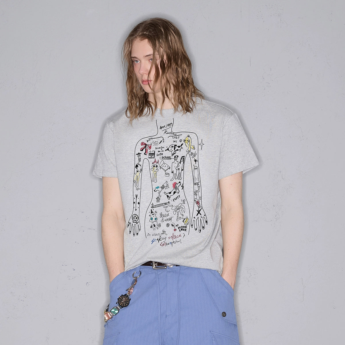 Rocawear Body Graffiti Random Painting Children's Fun Printing Tee