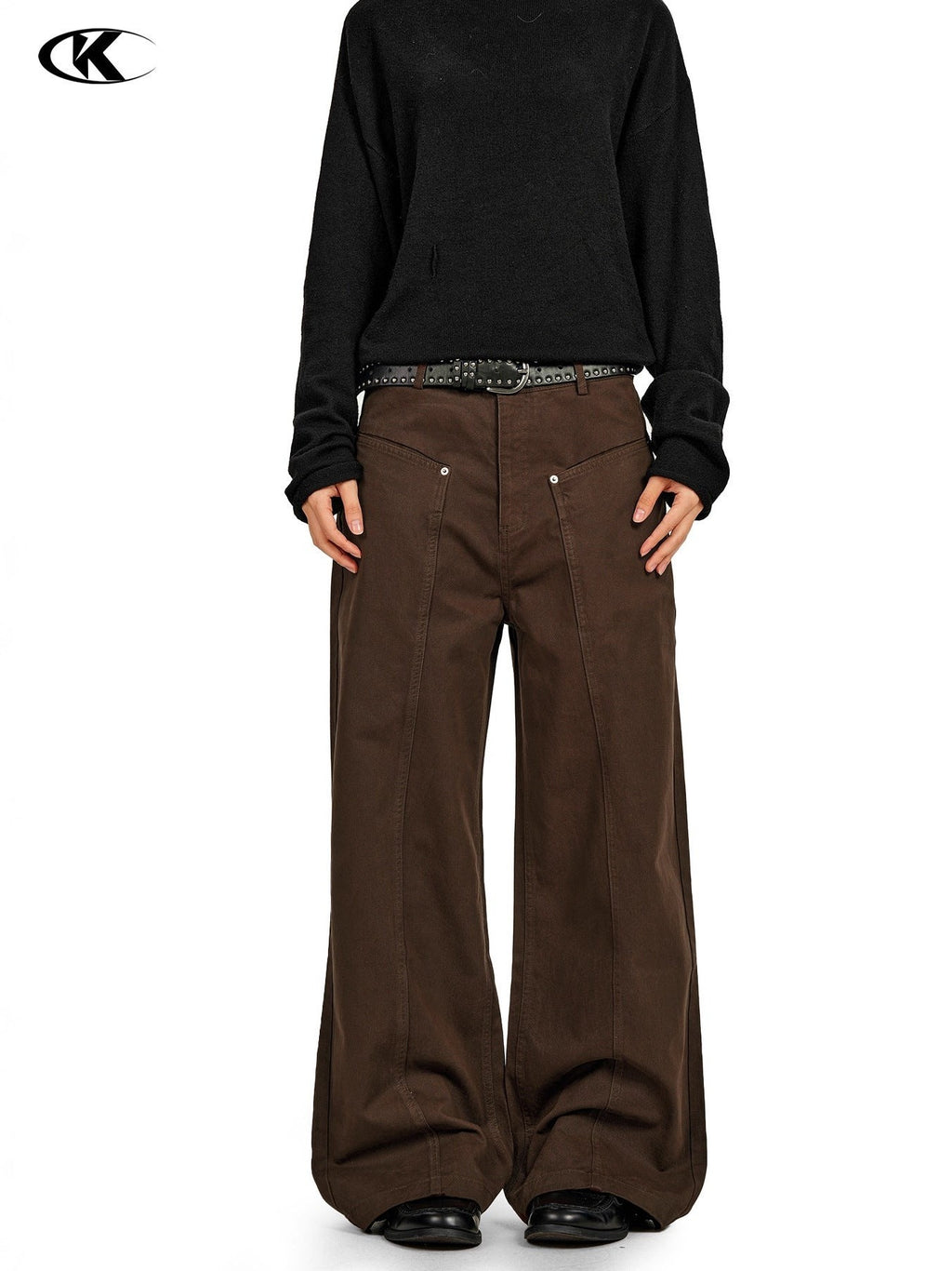 11KN Old Simple Loose Three-dimensional Wide-leg Pants