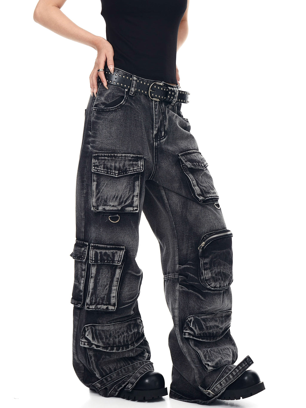BLACKLISTS Heavy Industry Old Multi-pocket Tooling Jeans