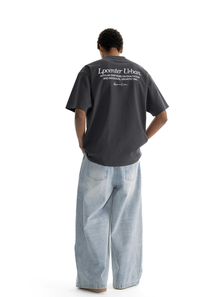 Loopsoon Versatile Comfortable Back Letter Printed Tee