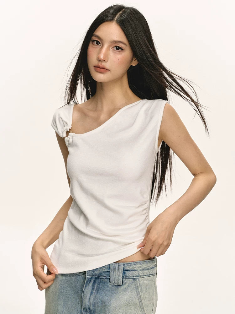 Anna Aneae Waist Slim Short Knitted Vest