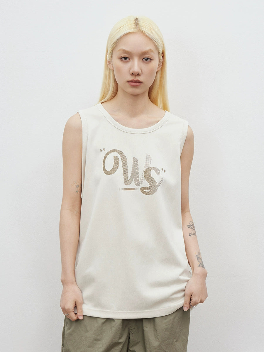 NICEBAD Gradual Change Letter Suede Vest