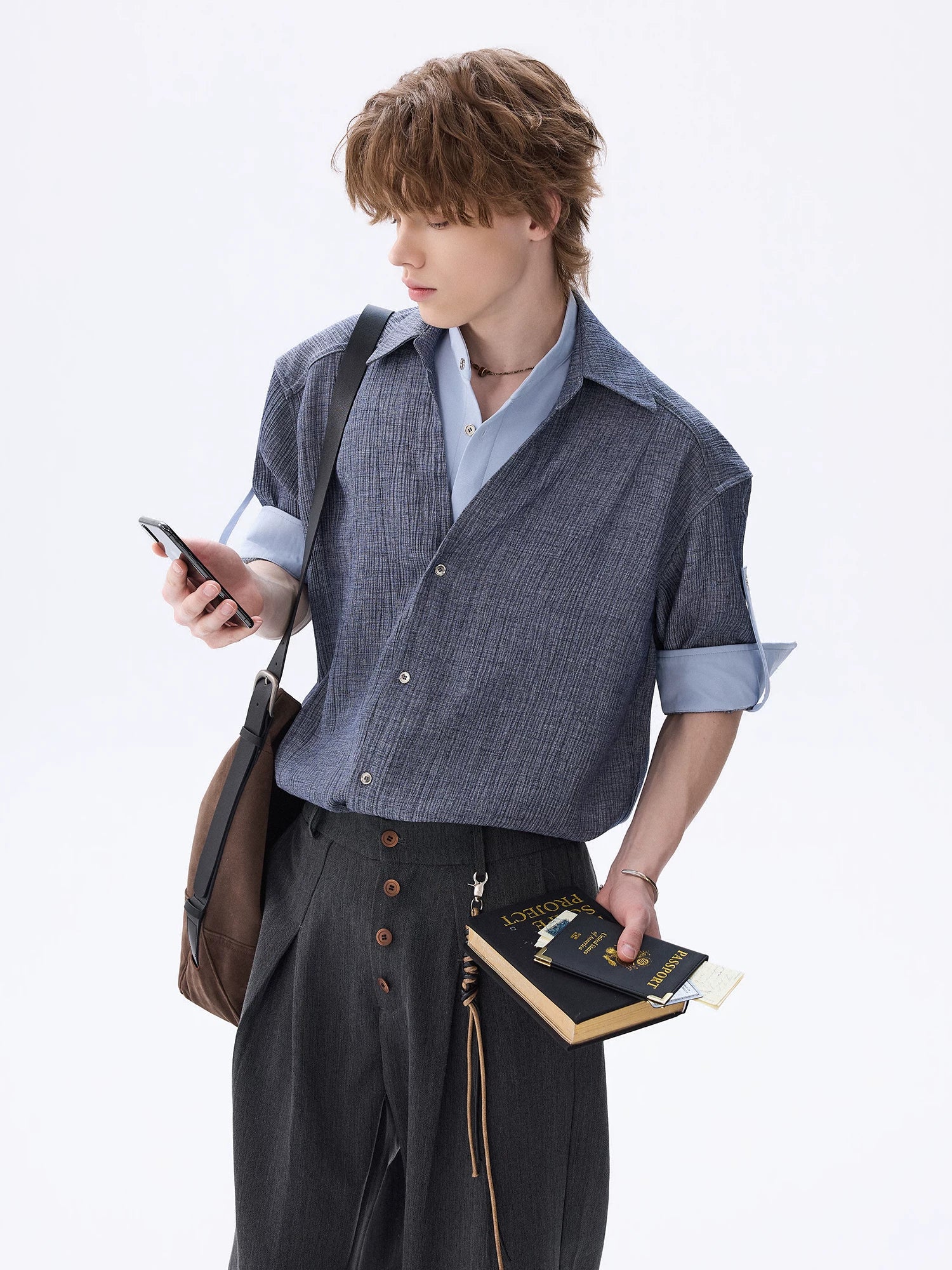 CHOR Premium Double Neck Fake Two-piece Short Sleeve Shirt