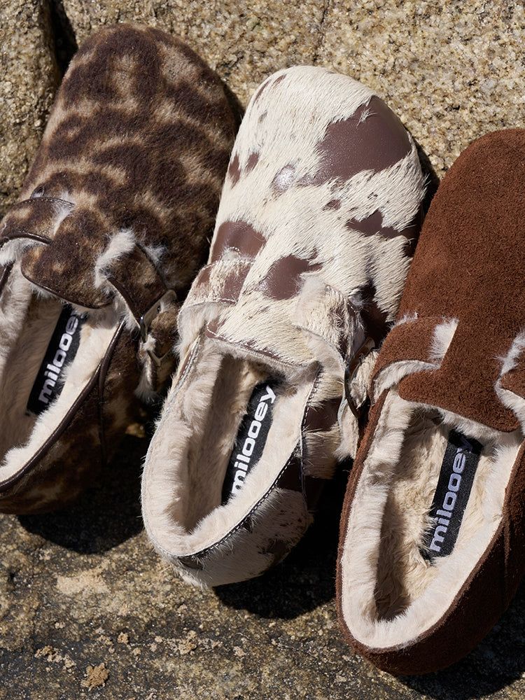 Milooey Flat-bottomed Fleece All-inclusive Soft-soled Shoes