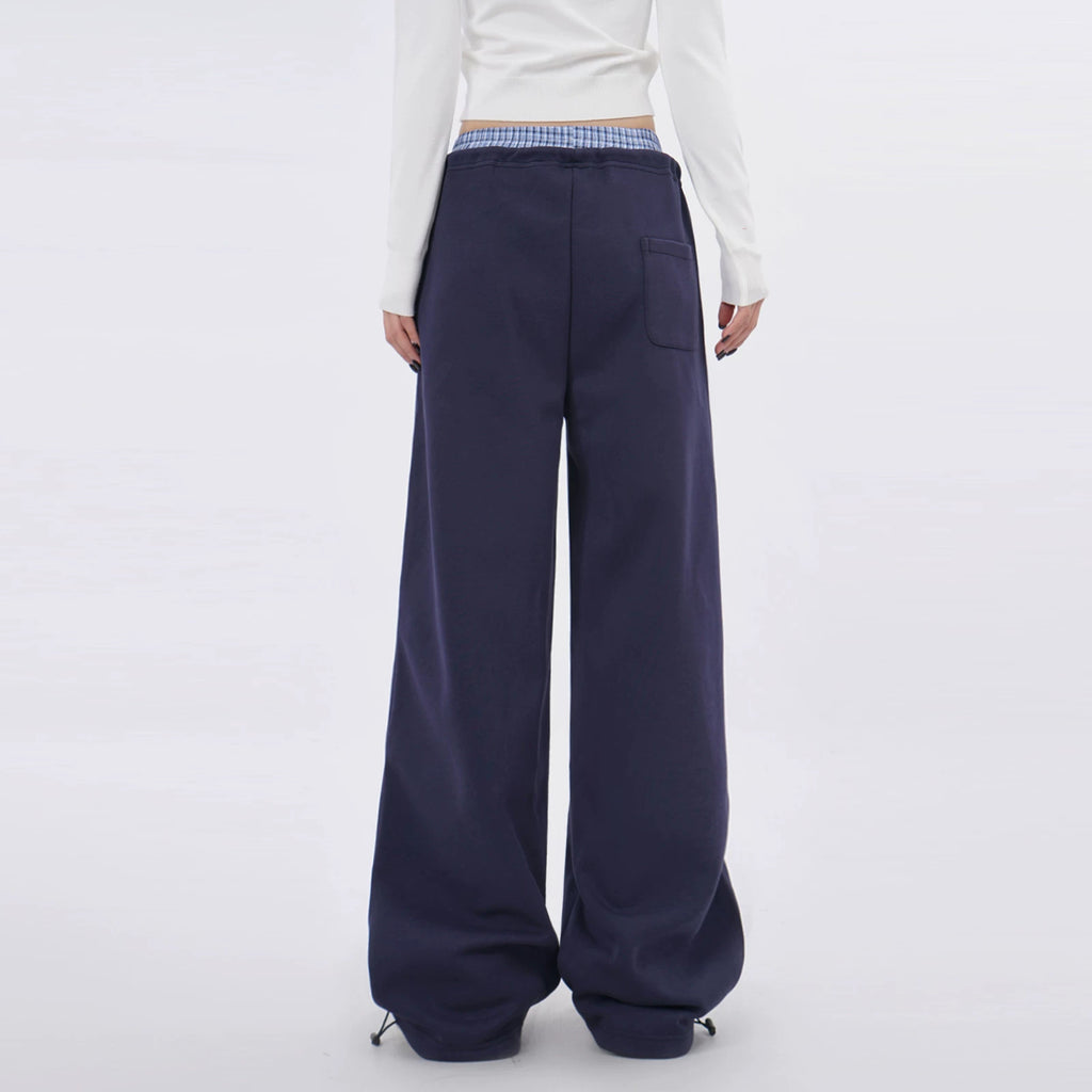 SAMUSAN Double Waist Loose Drape Floor Straight Tote pants