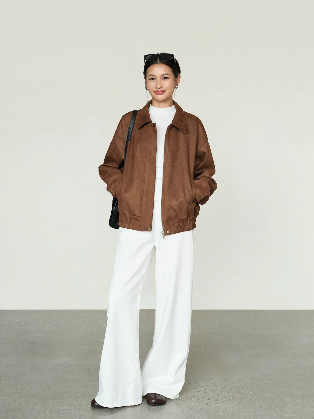 OUSPH Vintage Lapel Loose Casual Jacket