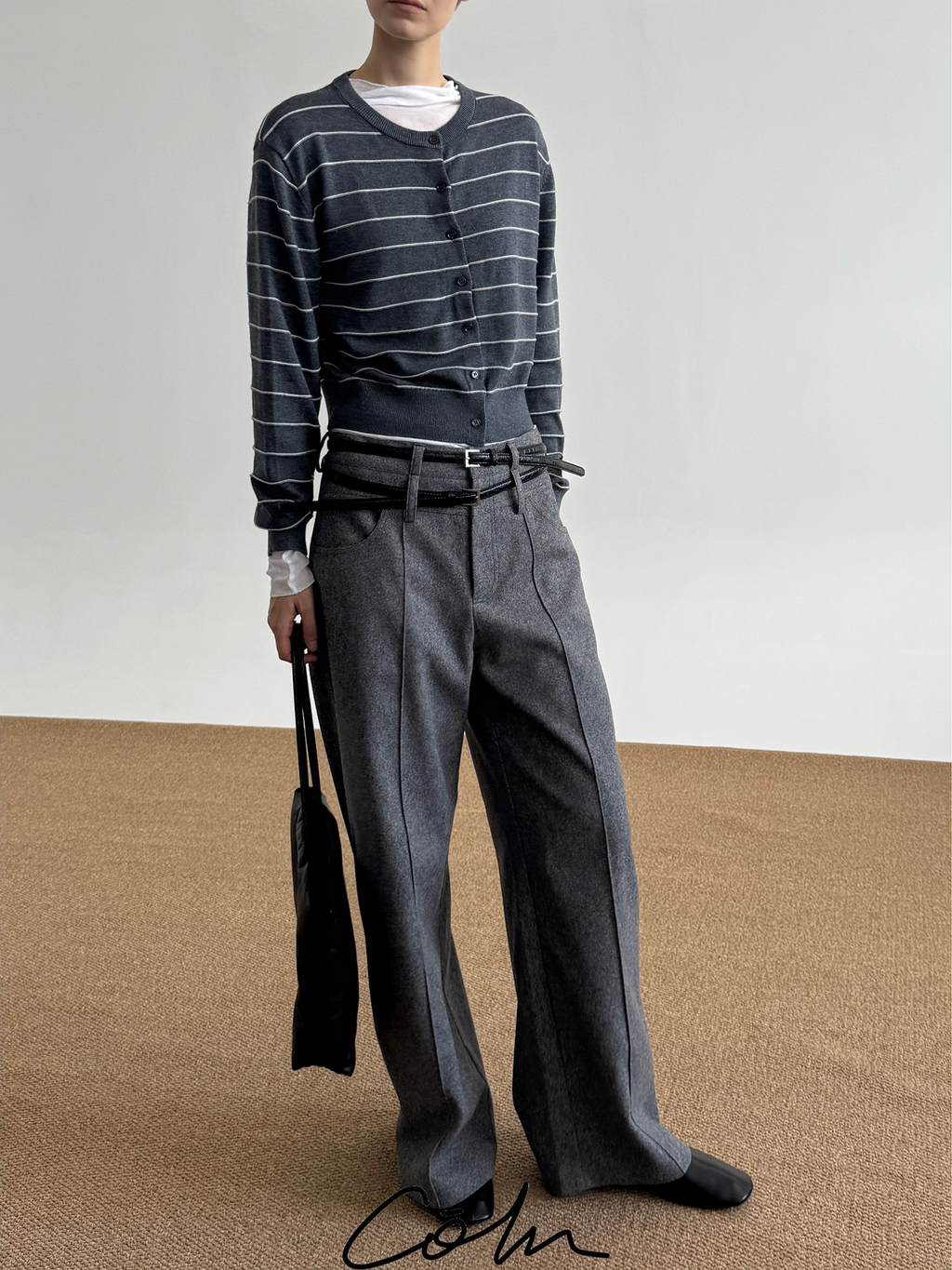 COLN Double-waist Woolen Trousers