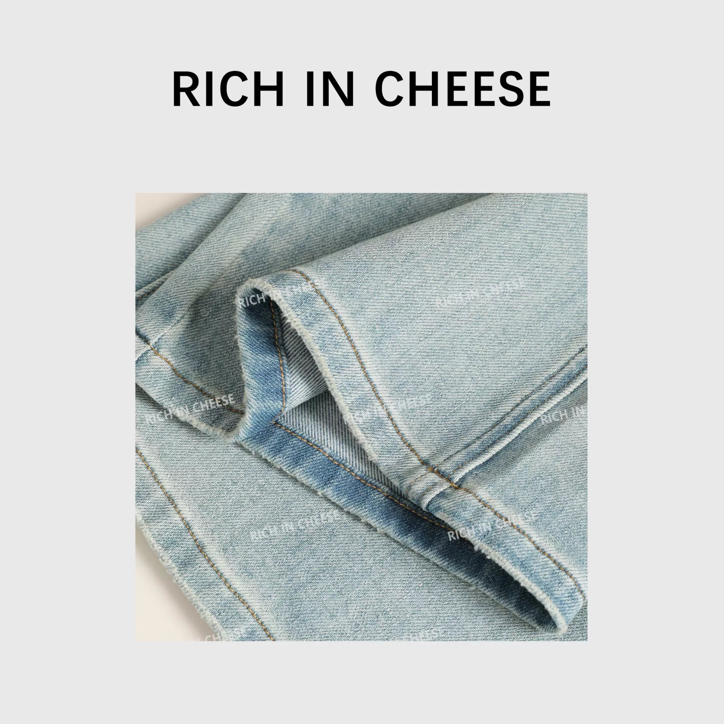 RICH IN CHEESE Vintage Low-rise Stretch Jeans