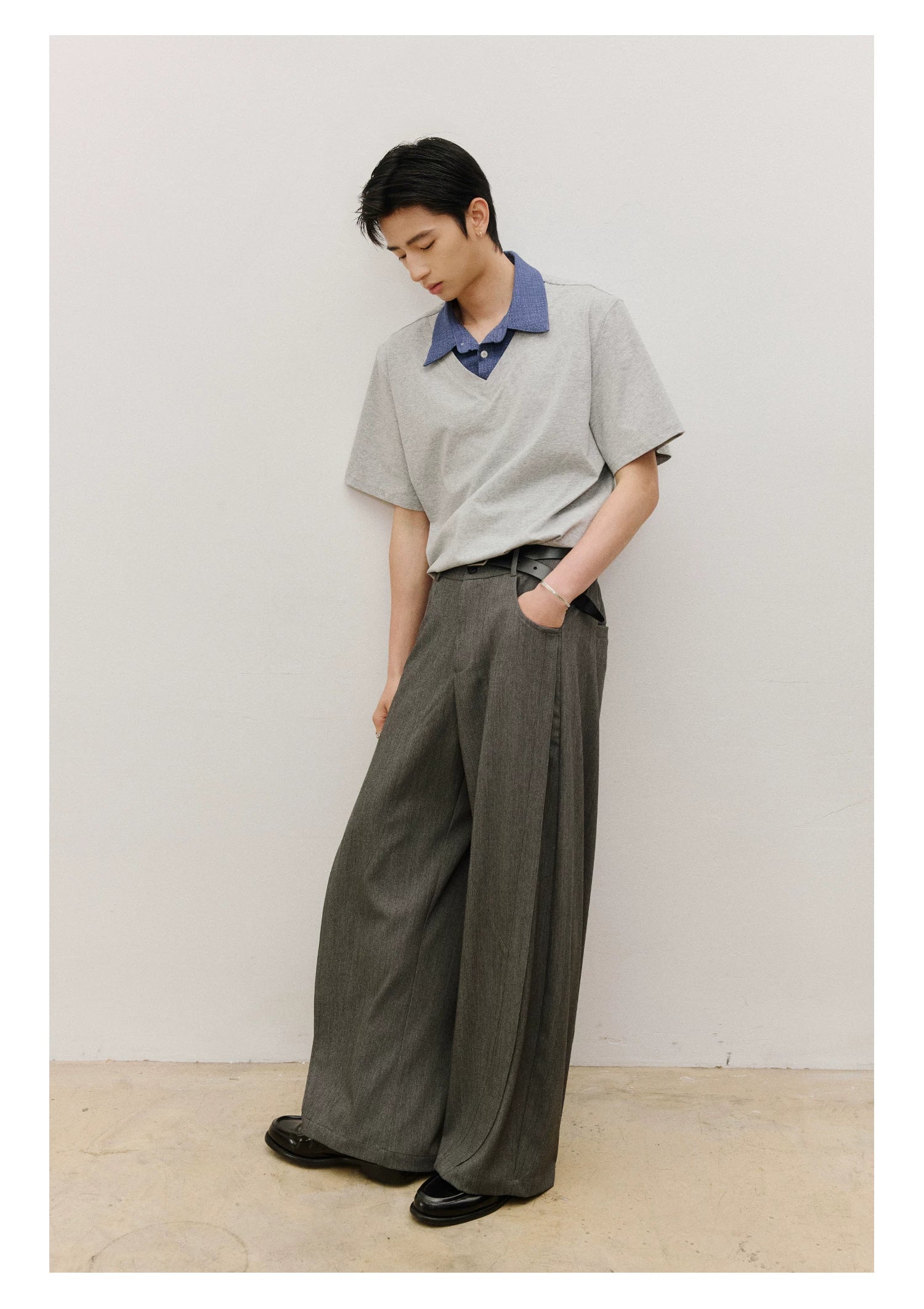 LR Cool Contrasting False Two-piece Tee