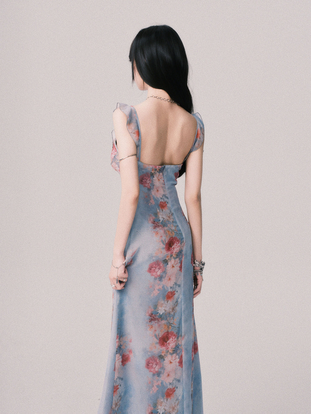 LULUSWINGS Vacation French V-neck Print Suspender Skirt