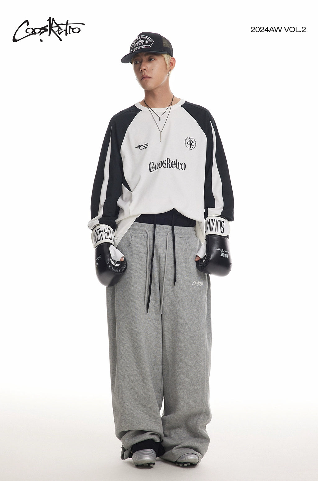 CoosRetro Loose Casual Fleece Track Pants