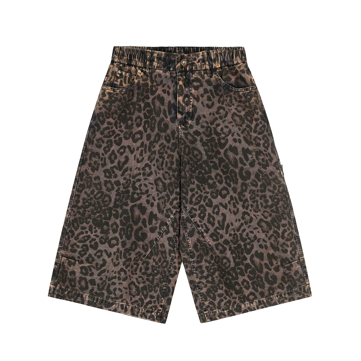 MMBBT Old Leopard Print Elastic Waist Seven-point Casual Pants