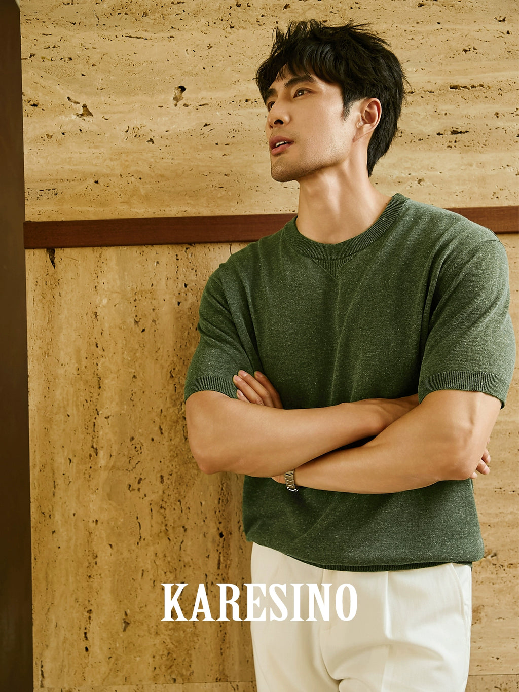 KARESINO Casual Versatile Crew Neck Knitted Sweater