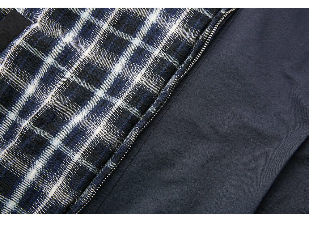 EME Vintage Double Sided Plaid Lapel Jacket