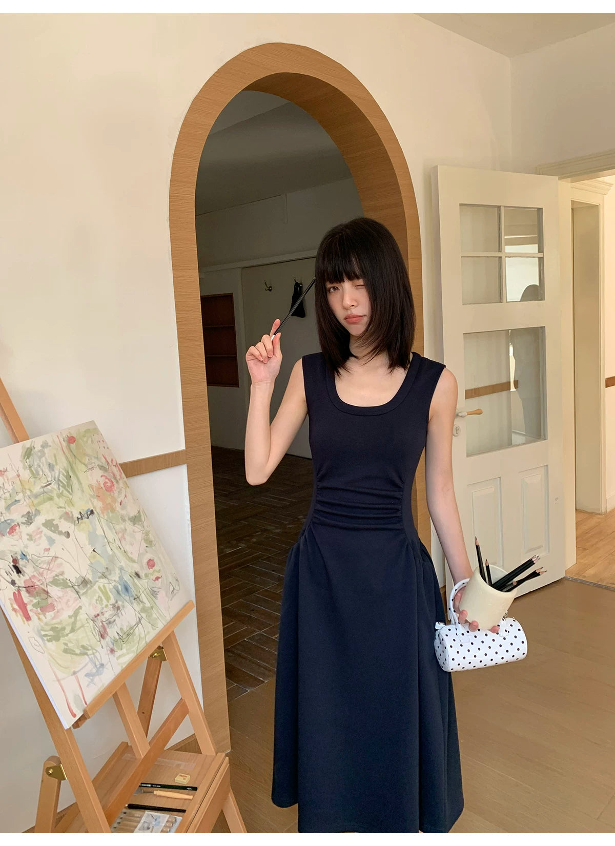 KANO Pleated Deconstruction Tank Top Skirt