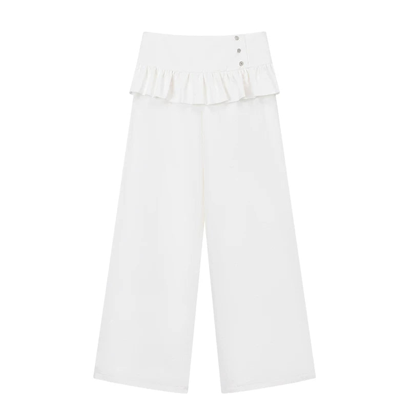 Ablueberry Fake Two-Piece Fart Curtain Straight Casual Pants