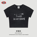 BE Women's Letter tee Slim Fit Crop Top