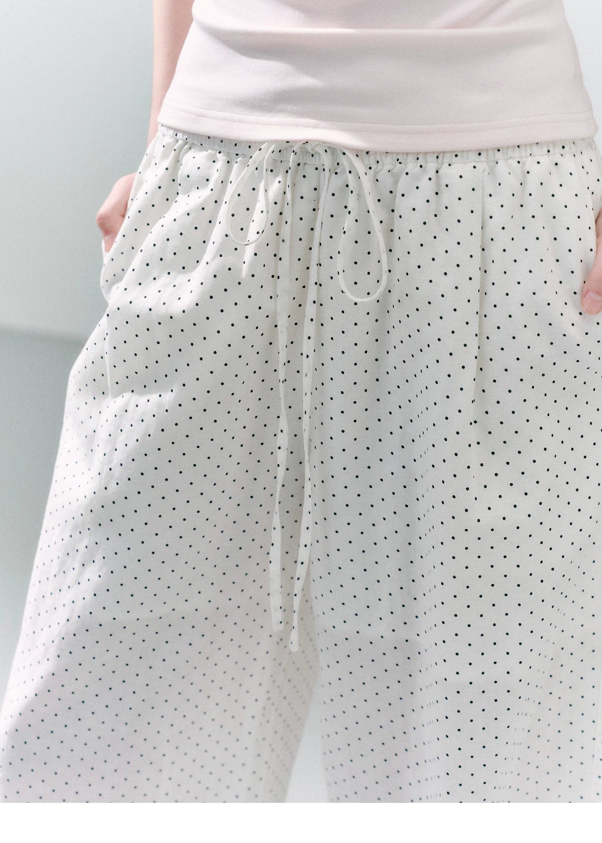 LOST FOREST Comfortable Versatile Polka Dot Print Wide Leg Pants