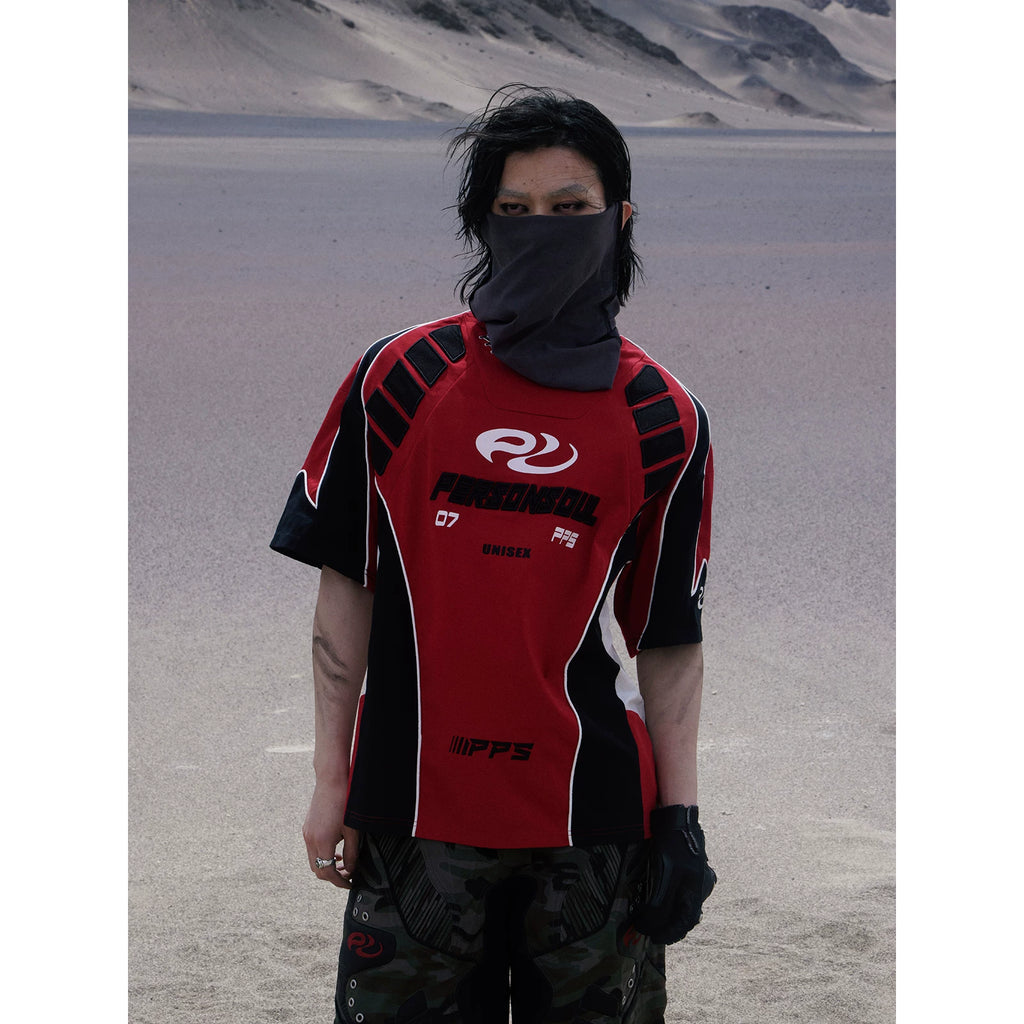 PERSONSOUL Embroidery Color Matching Sports Tee