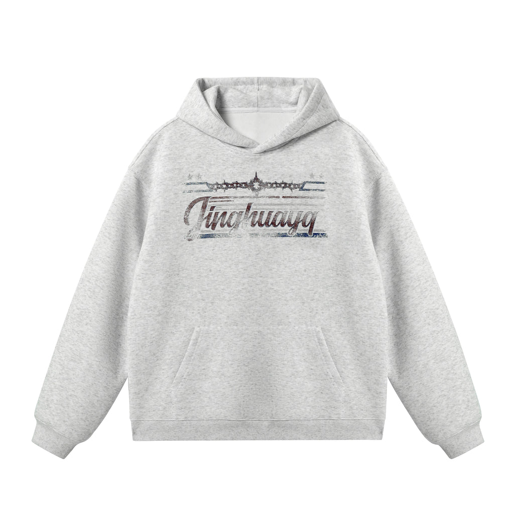 JHYQ Retro Letter Print Loose Sweater