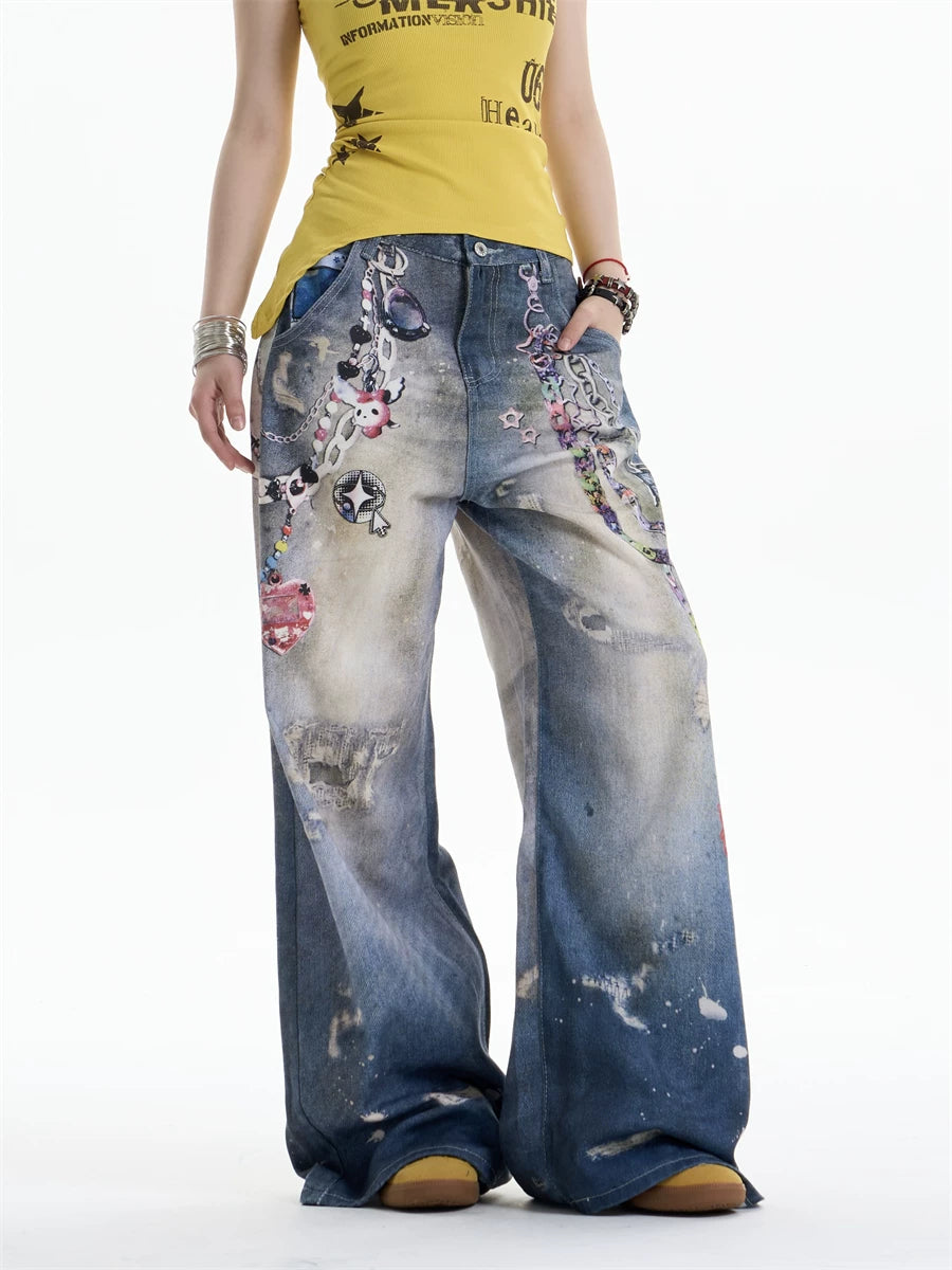 ONLPP Cartoon Chain Print Jeans