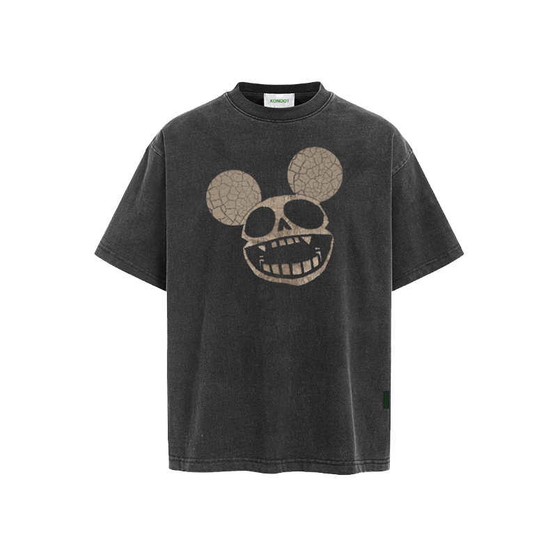 [KONOOT] 25SS (Skull Mickey) washed and old BoxyFit version * 280G ice-feeling short sleeves Tee