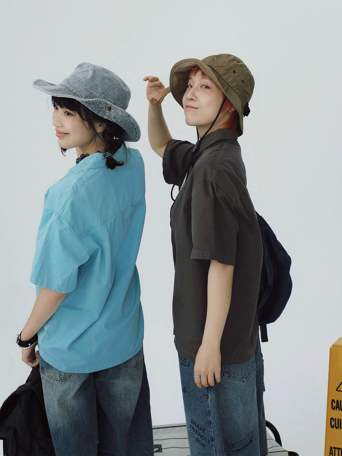 STILLYOU Tooling Contrasting Pocket Short-sleeved Shirt