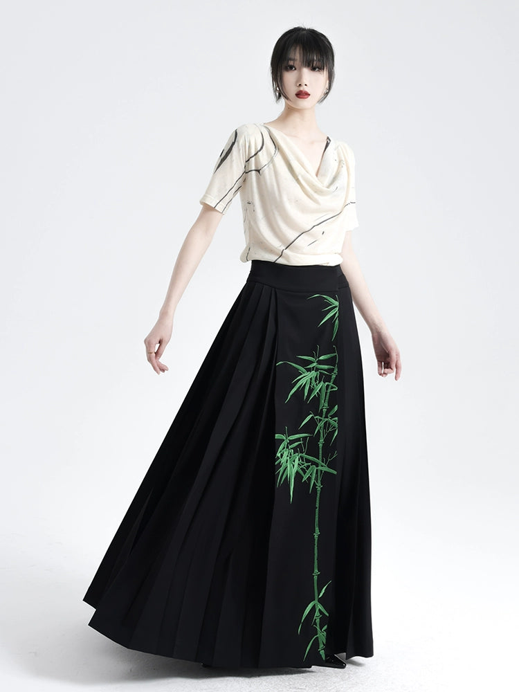 APOZi Embroidered New Chinese Style Skirt