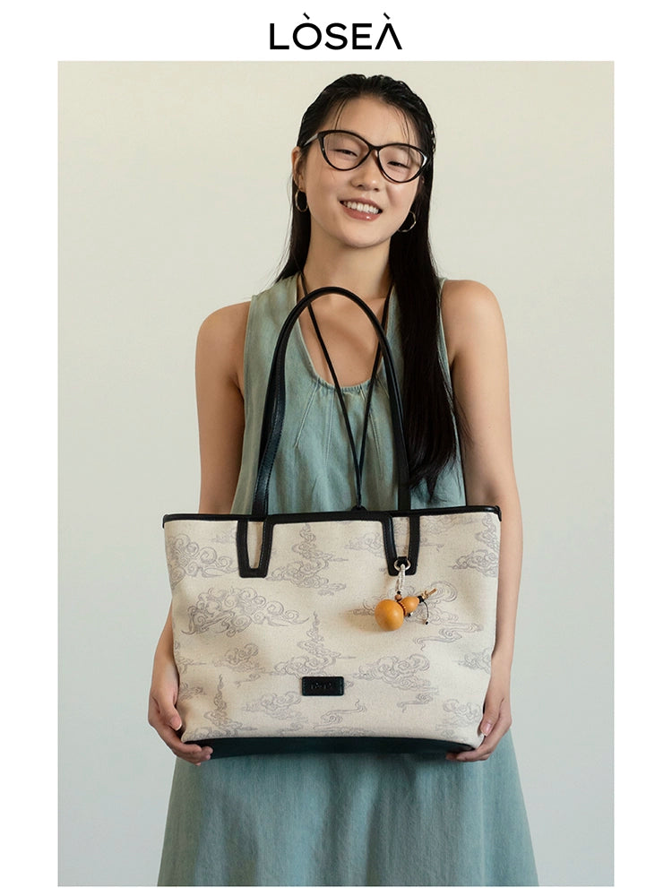 LOSEA Xiangyun Pattern Large Capacity Tote Bag