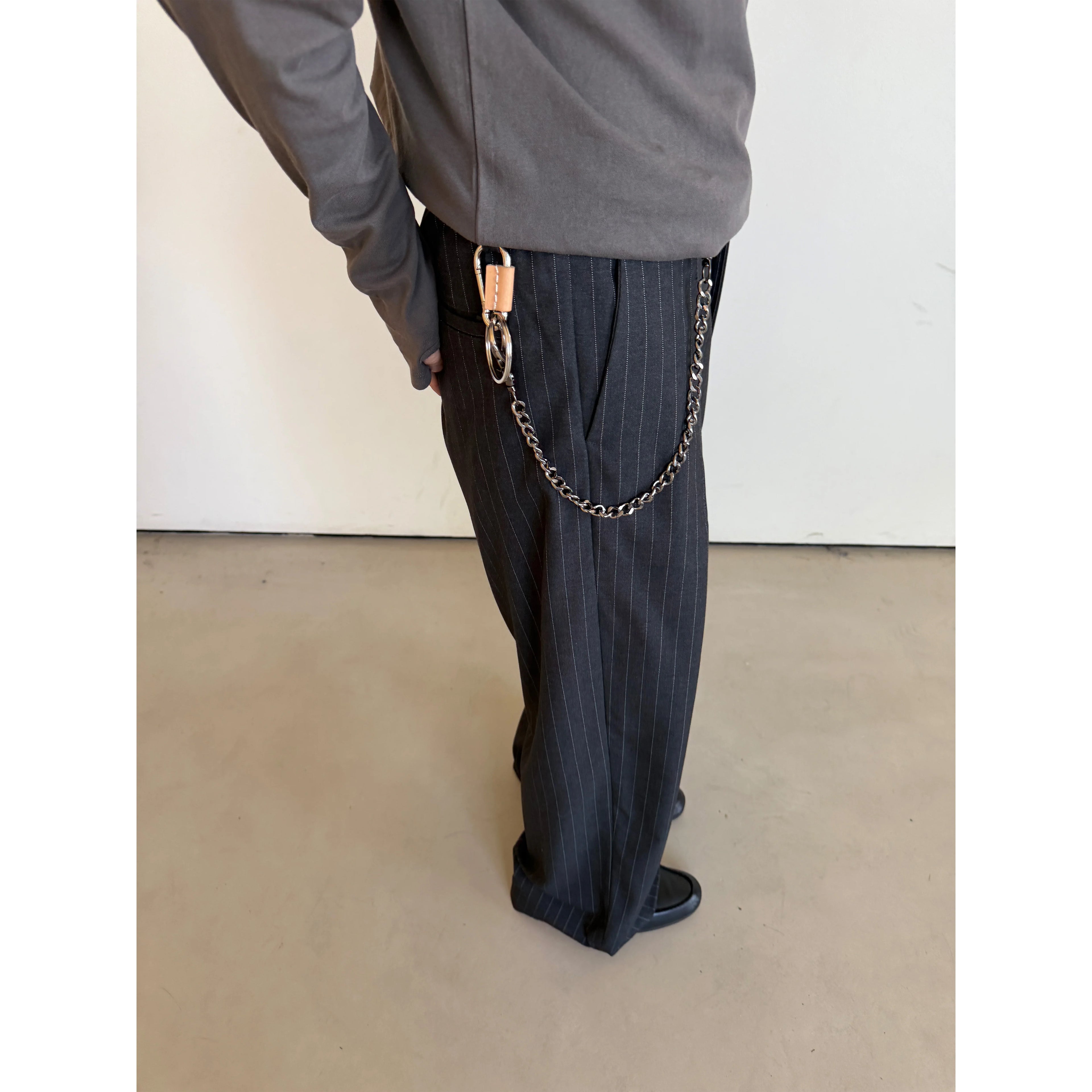 Anniehall Pinstripe Pleated Wide-leg Trousers