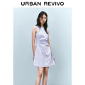 URBAN REVIVO Pleated Waist Slim Sleeveless Dress