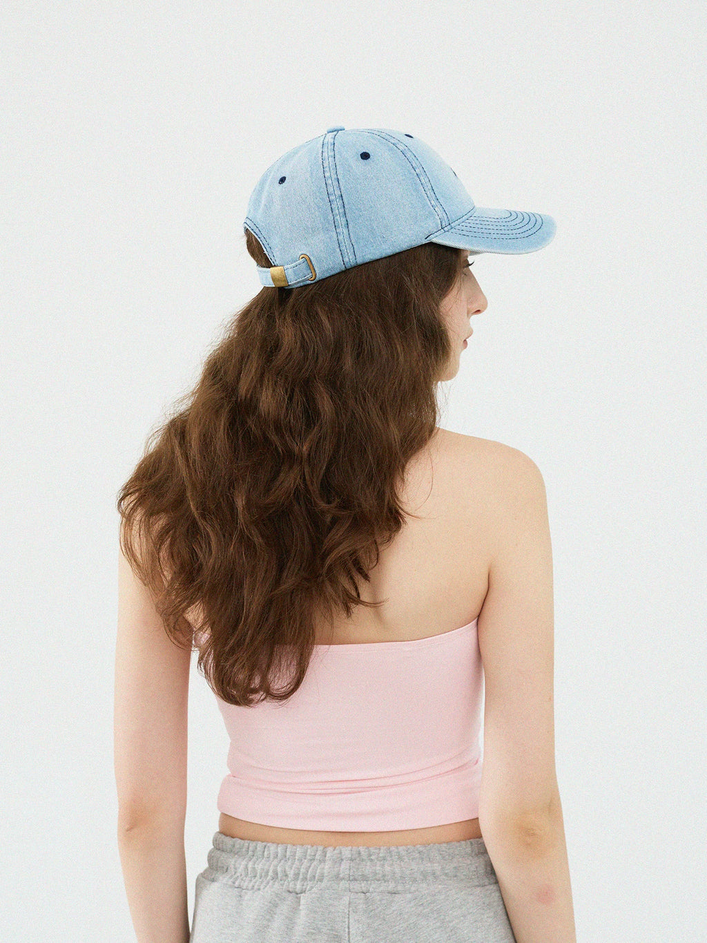 Momogigi Vintage Denim Embroidered Baseball Cap