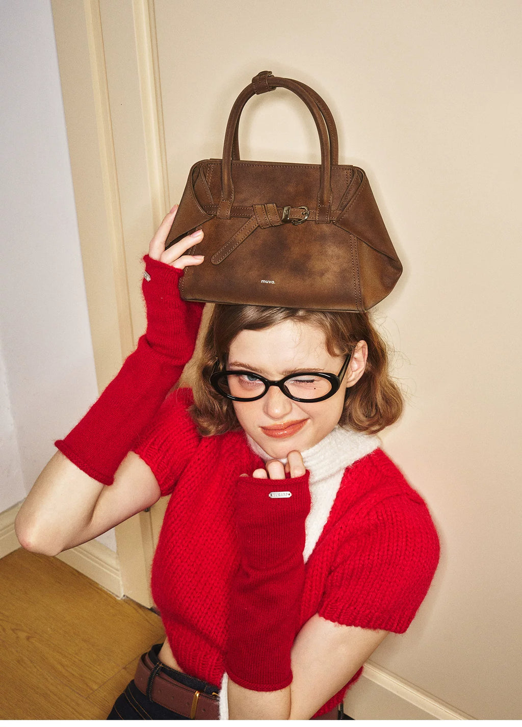 MUVA Vintage Premium Folding Ears Crossbody Handbag