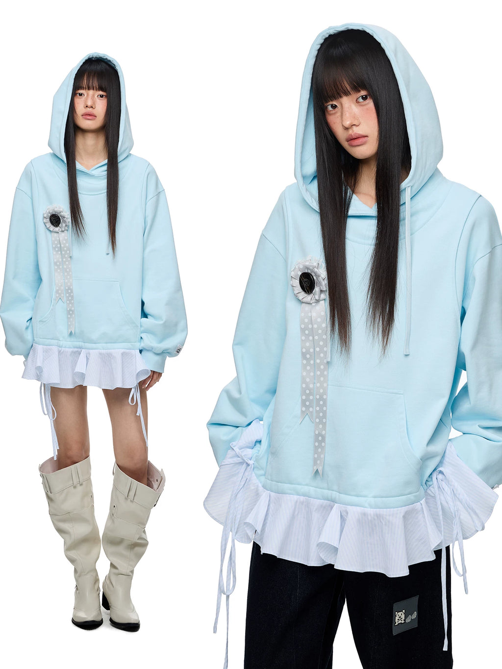 Jikooheavy Weight Oversize Lacepolka Dotsweatshirt