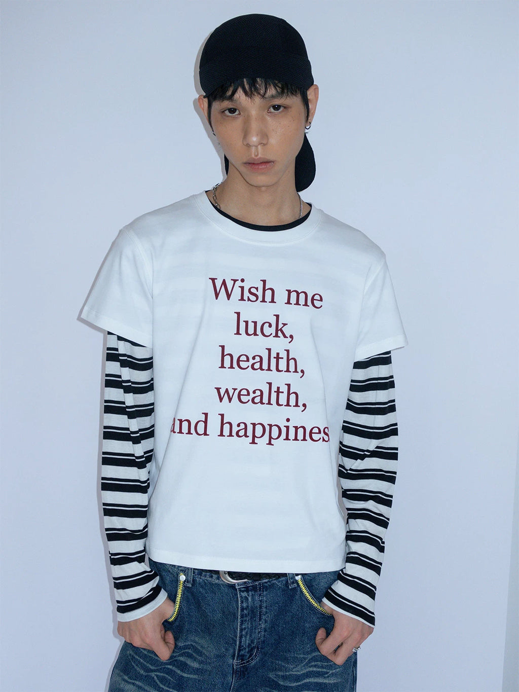 FUNKYFUN Make A Wish Slogan Printed Versatile Tee