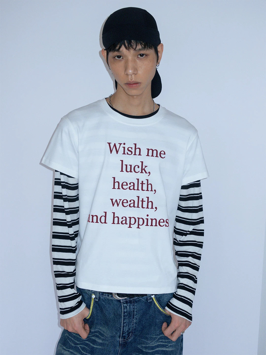 FUNKYFUN Make A Wish Slogan Printed Versatile Tee