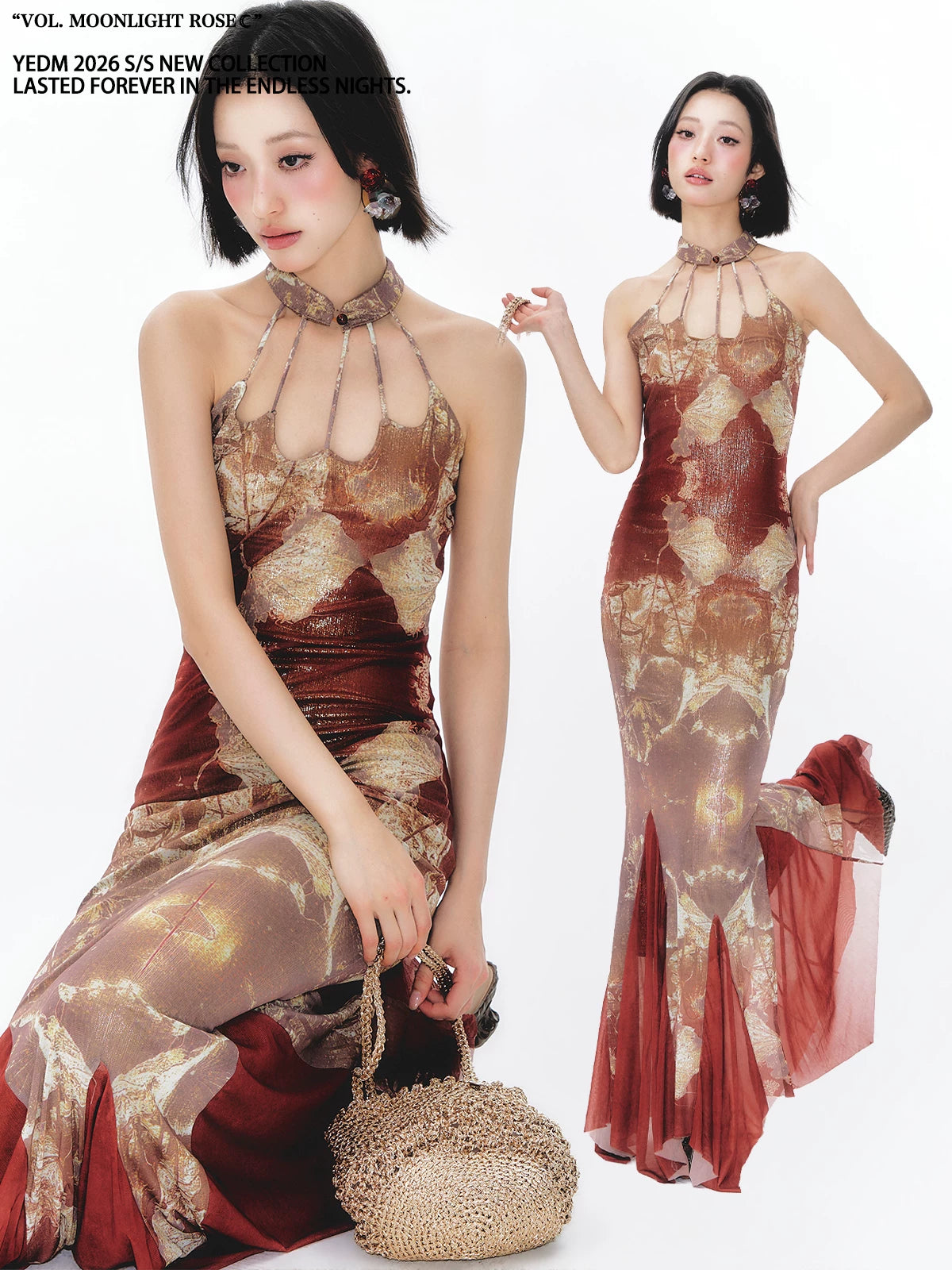 YEDM Retro Strap-up Cheongsam Dress
