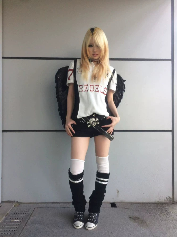 CHAI Horse Standard Embroidery Spoof Splicing Contrasting Tee