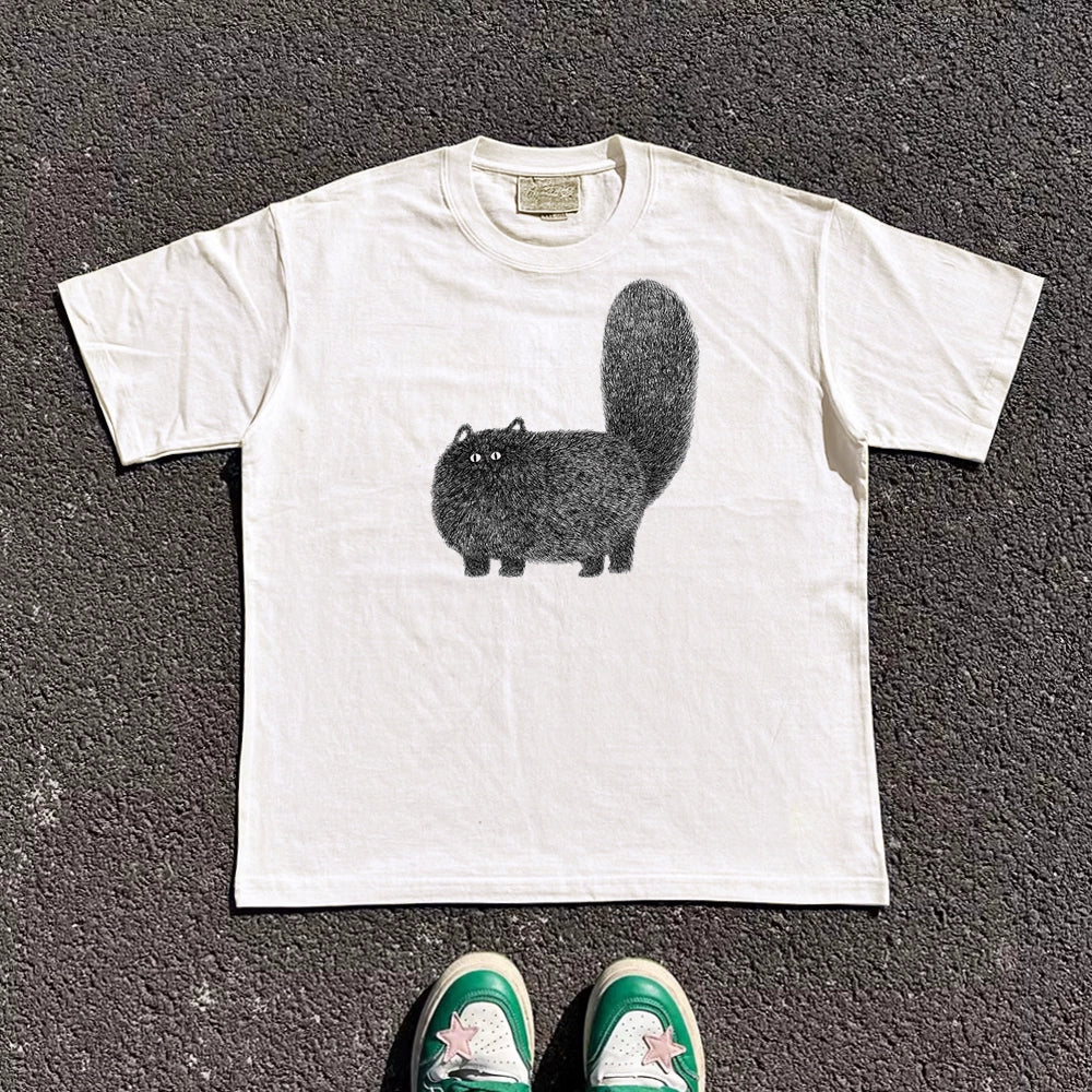 Wang Youbing Studio Cat 220g 100% Cotton Tee