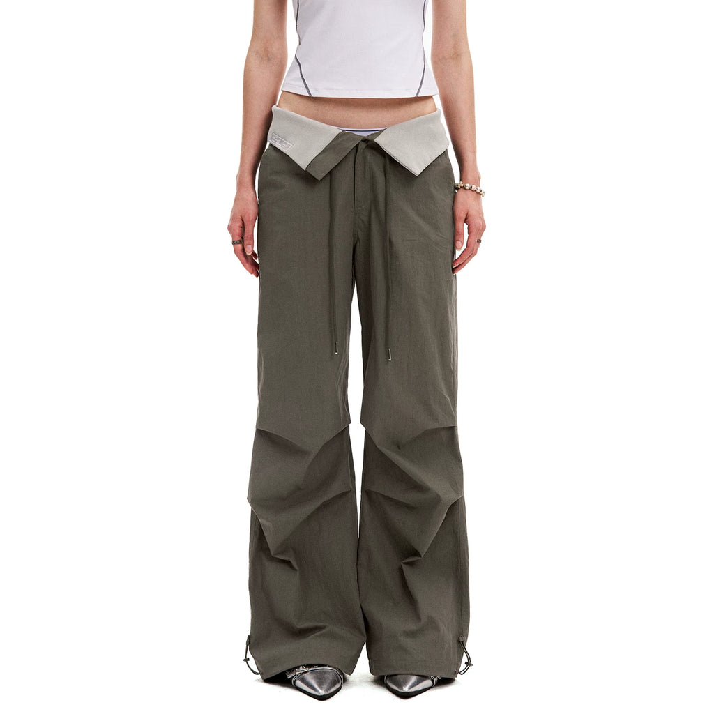 0123Start Vintage Flanged Drawstring Loose Overalls