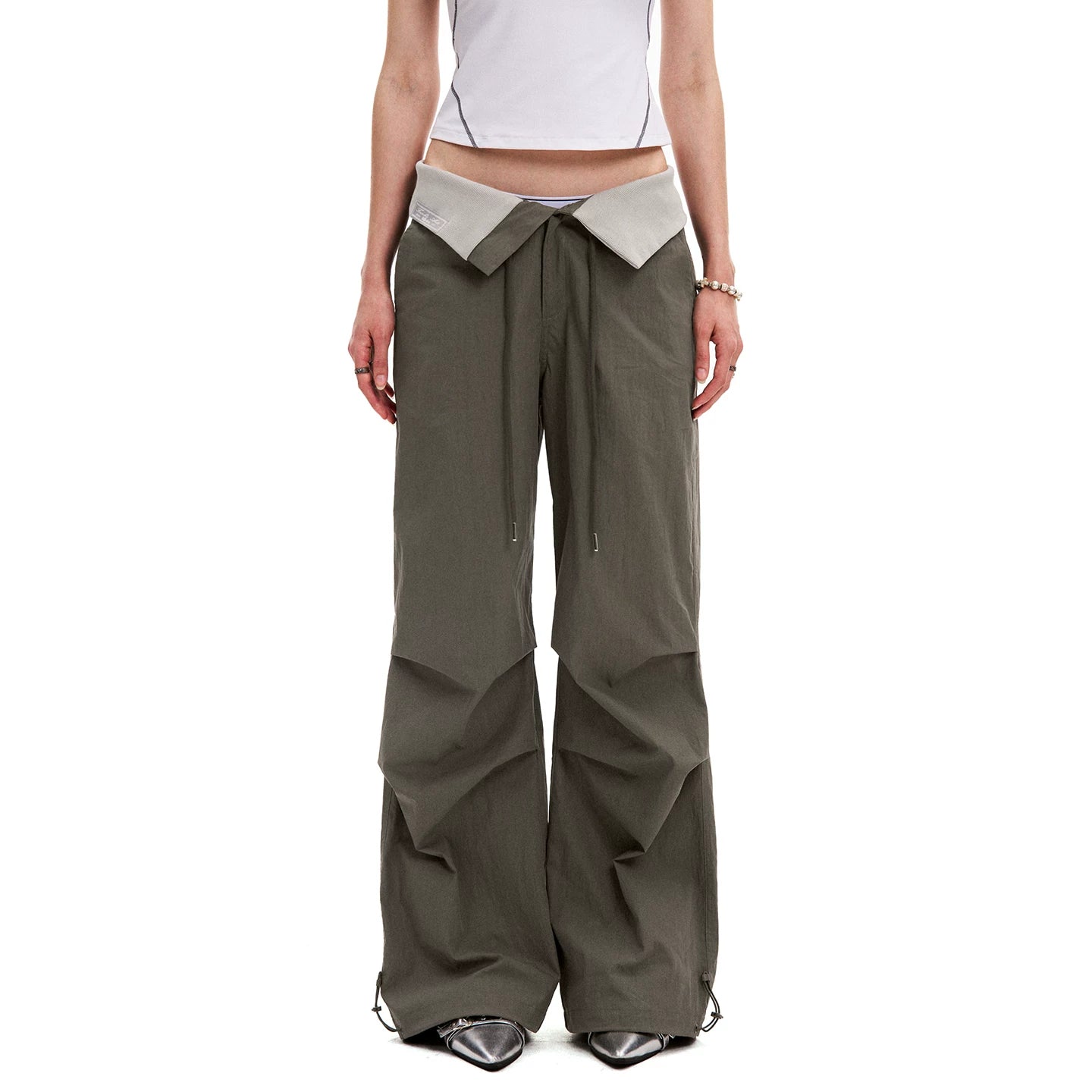 0123Start Vintage Flanged Drawstring Loose Overalls
