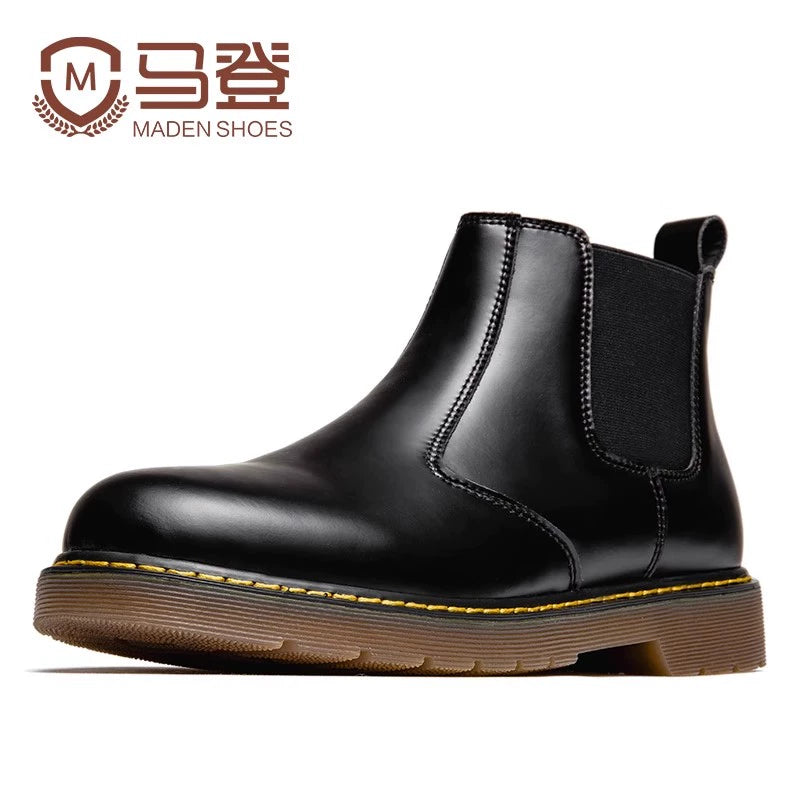 Maden High-top Chelsea Casual Leather Shoes Martin Booties