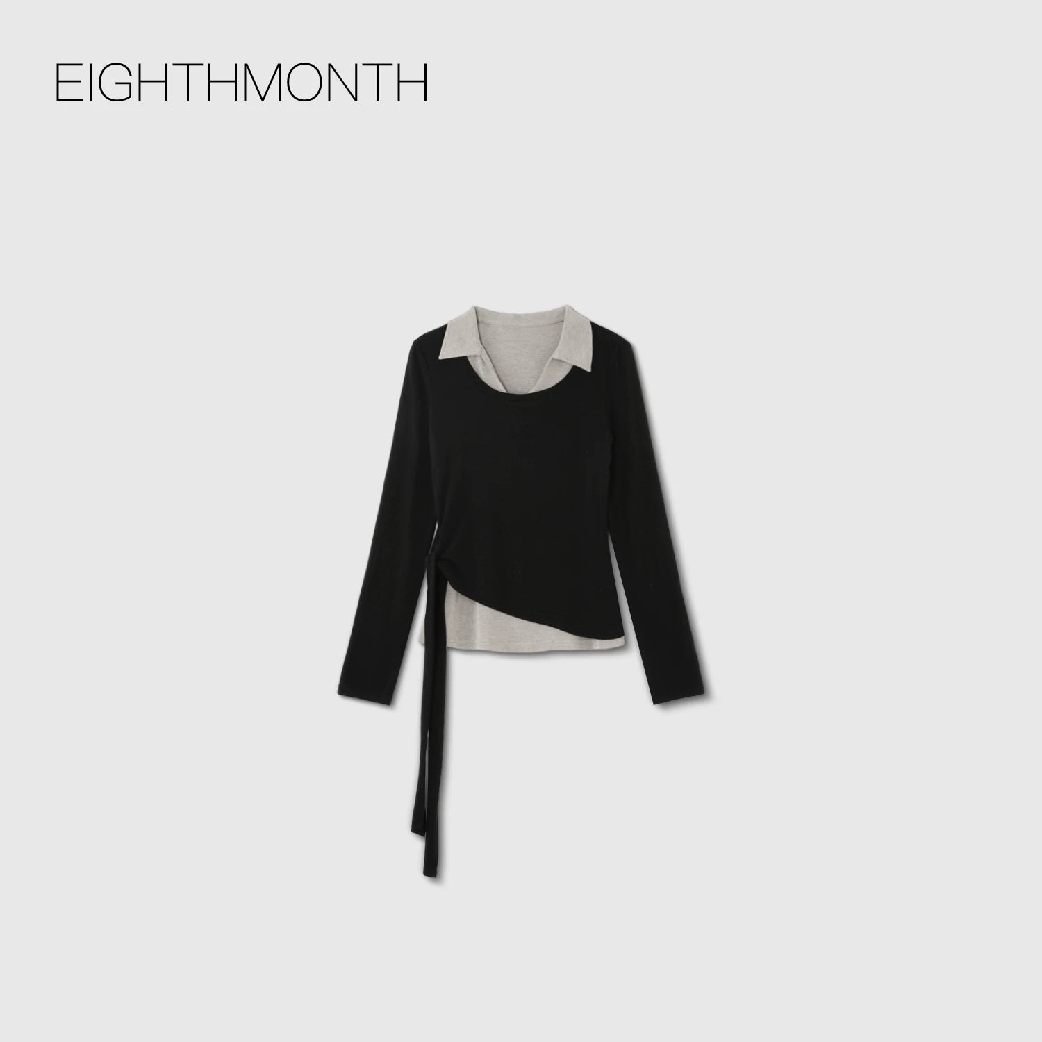 EIGHTHMONTH Fake Two-piece Lapel Slim Long Sleeve
