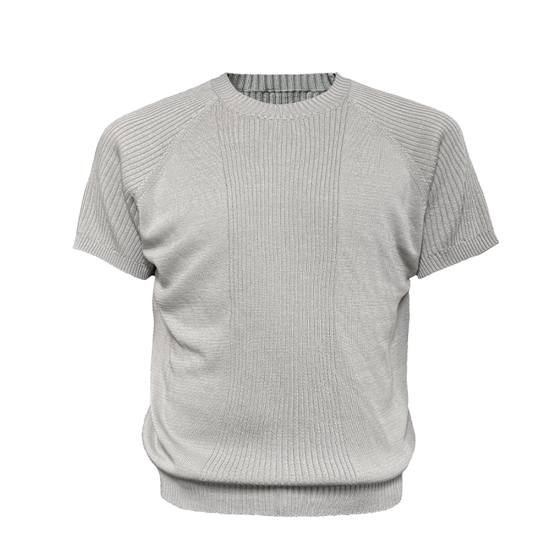 JCAESAR Pit Strip Knitted Shoulder Tee