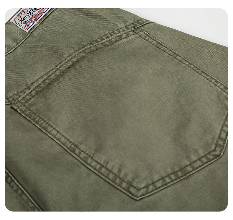 11KN Retro Multi-pocket Pleated Casual Overalls
