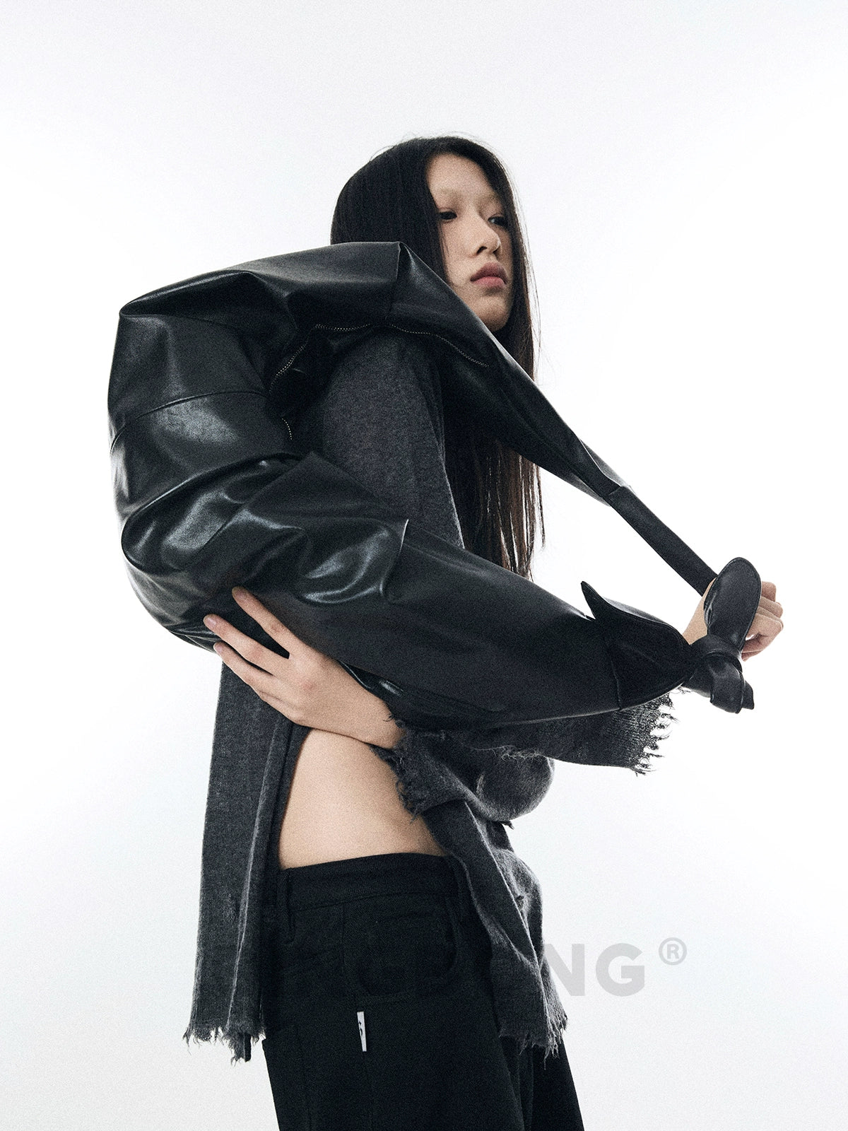 BINGBONG Simple Knotted Pleated Shoulder Messenger Bag