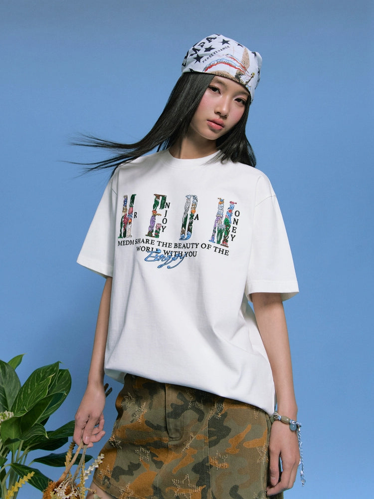 MEDM Small Element Stacking Embroidery LOGO Tee