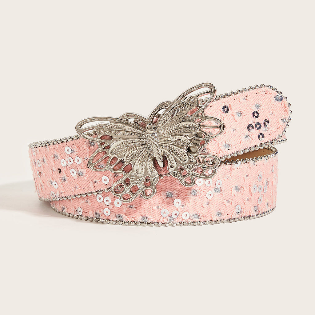Intertek Decorative Butterfly Smooth Buckle Belt