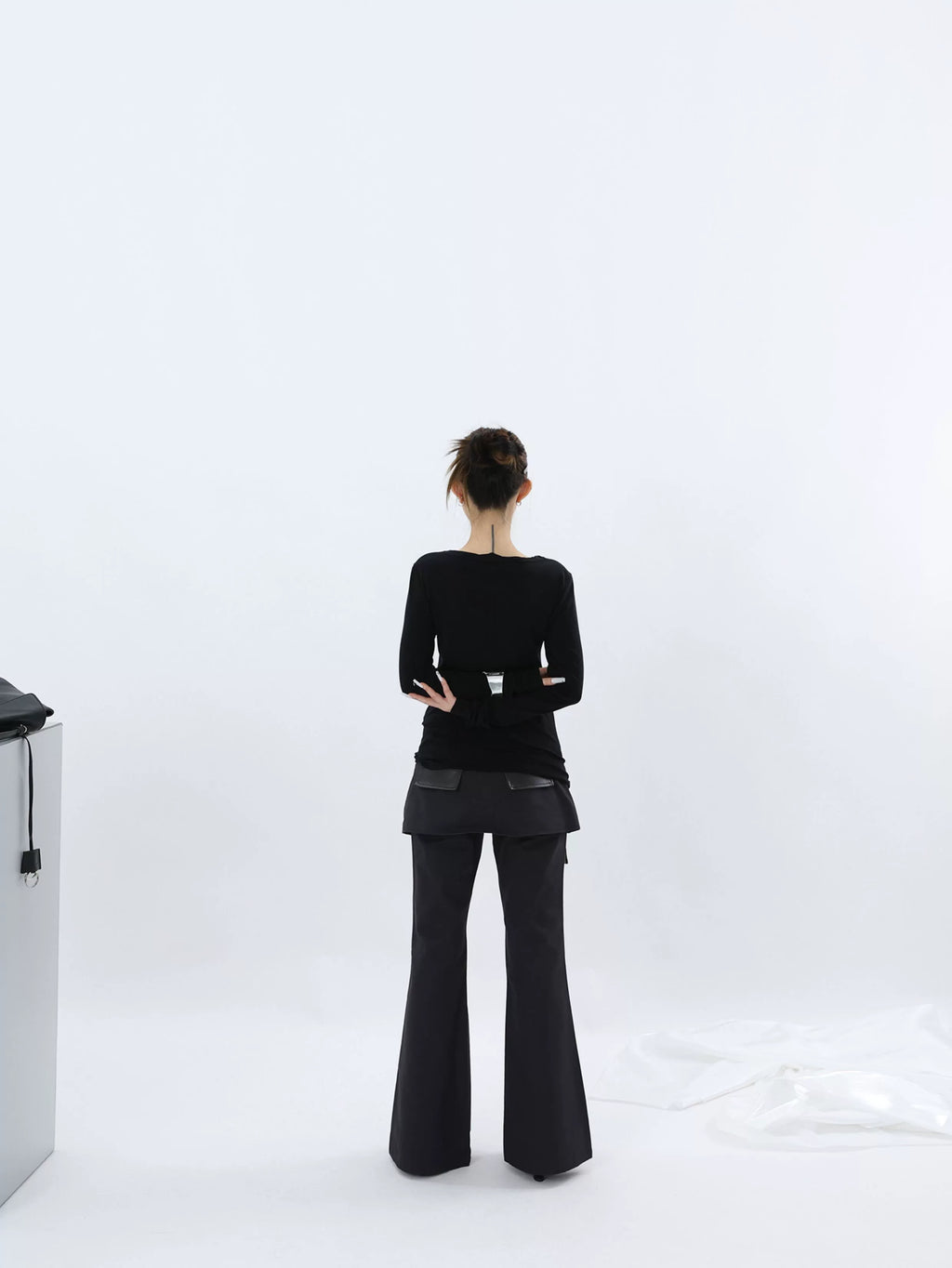 FUZZYKON Retro Three-dimensional Pocket Tooling Flared Pants