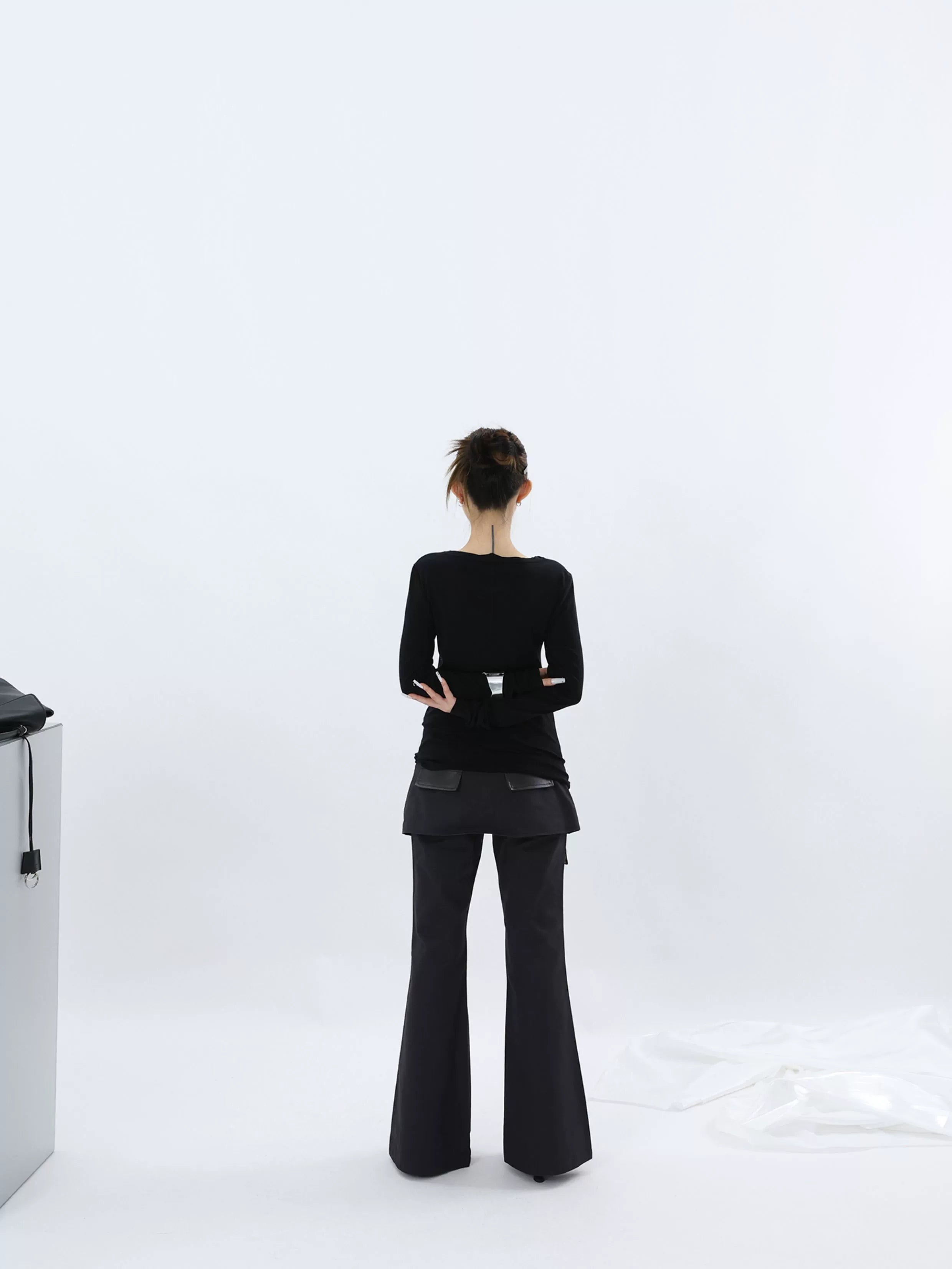 FUZZYKON Retro Three-dimensional Pocket Tooling Flared Pants